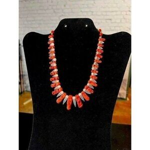 VINTAGE 50s Coral Art Glass Choker